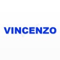 VINCENZO nome in polistirolo - Arial - Blu - Senza base