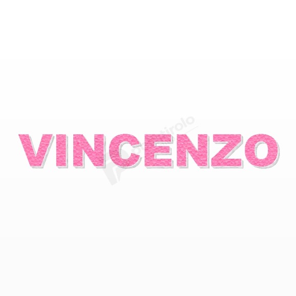 VINCENZO nome in polistirolo - Arial - Rosa - Senza base