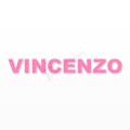 VINCENZO nome in polistirolo - Arial - Rosa - Senza base