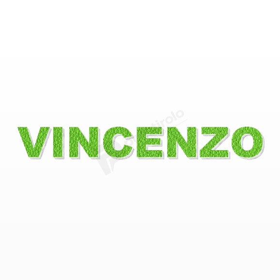 VINCENZO nome in polistirolo - Arial - Verde - Senza base