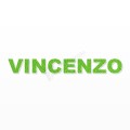 VINCENZO nome in polistirolo - Arial - Verde - Senza base