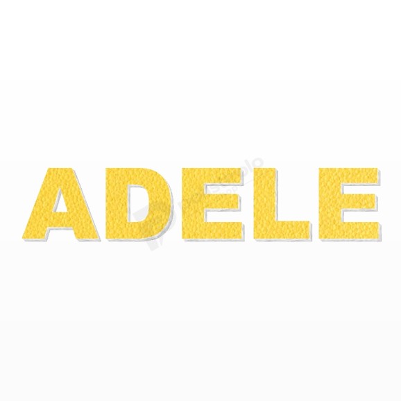 ADELE nome in polistirolo - Arial - Giallo - Senza base