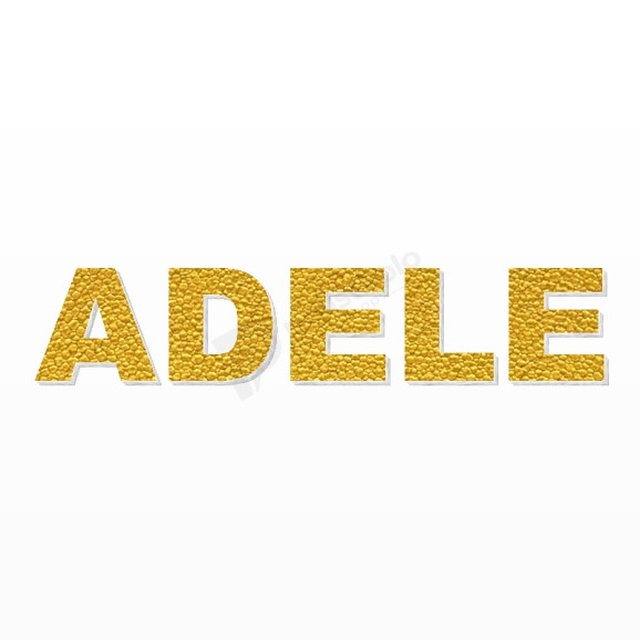 ADELE nome in polistirolo - Arial - Oro - Senza base
