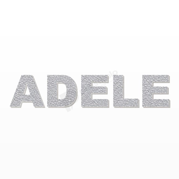 ADELE nome in polistirolo - Arial - Argento - Senza base