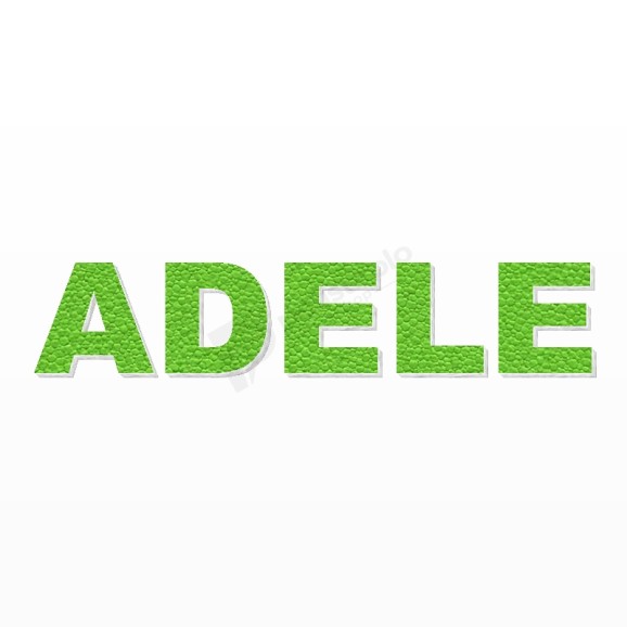 ADELE nome in polistirolo - Arial - Verde - Senza base