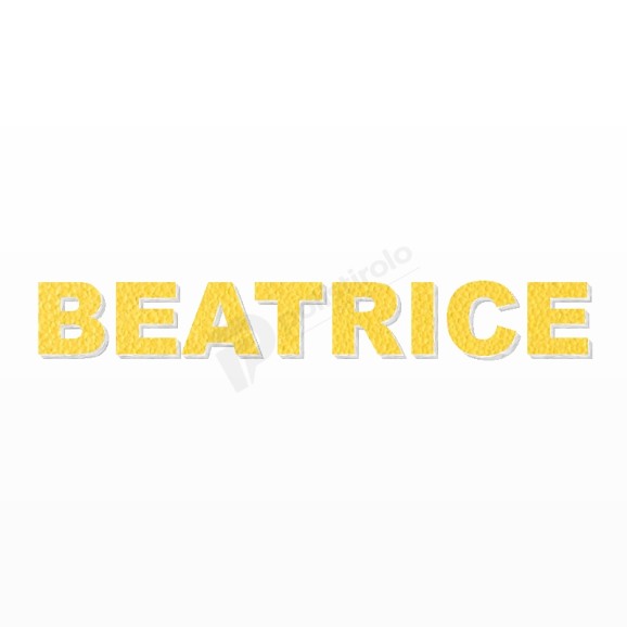 BEATRICE nome in polistirolo - Arial - Giallo - Senza base