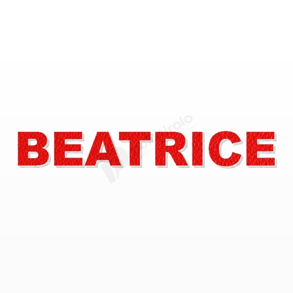 BEATRICE nome in polistirolo - Arial - Rosso - Senza base