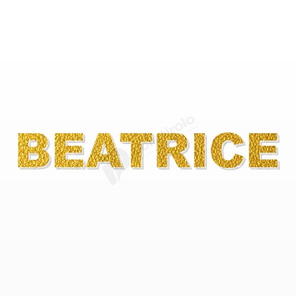BEATRICE nome in polistirolo - Arial - Oro - Senza base