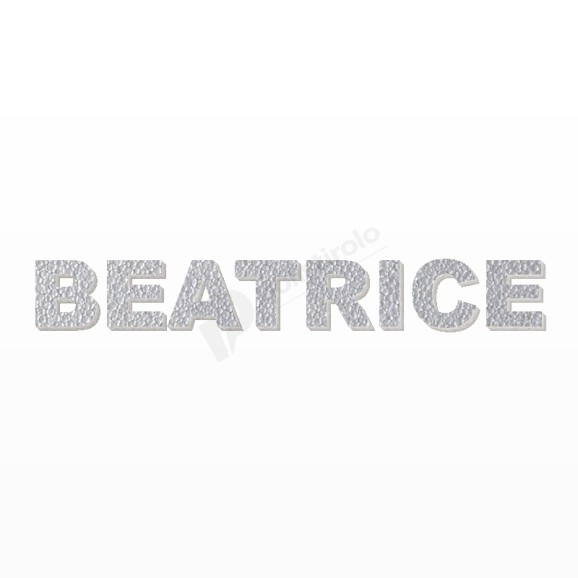 BEATRICE nome in polistirolo - Arial - Argento - Senza base