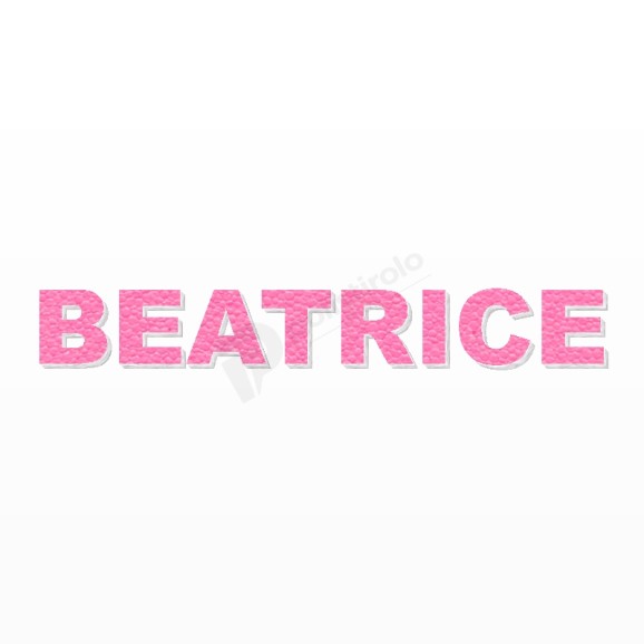 BEATRICE nome in polistirolo - Arial - Rosa - Senza base