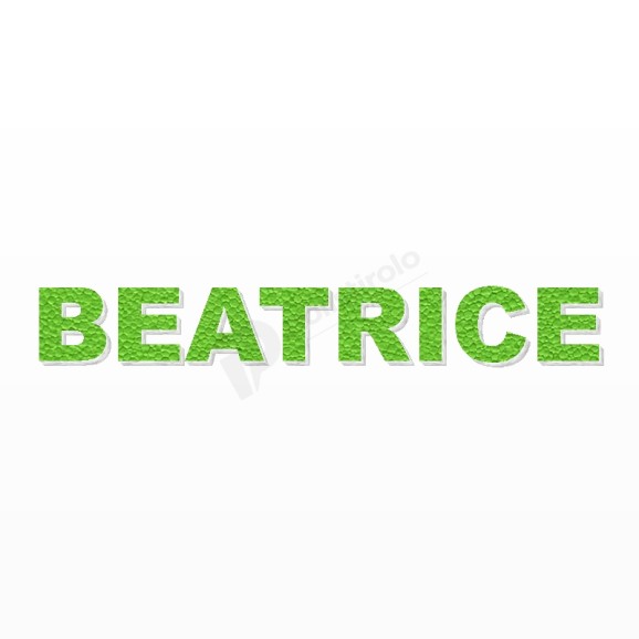 BEATRICE nome in polistirolo - Arial - Verde - Senza base