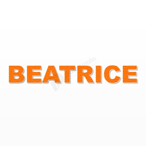 BEATRICE nome in polistirolo - Arial - Arancione - Senza base