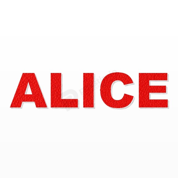 ALICE nome in polistirolo - Arial - Rosso - Senza base