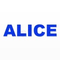 ALICE nome in polistirolo - Arial - Blu - Senza base