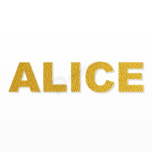 ALICE nome in polistirolo - Arial - Oro - Senza base