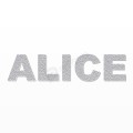 ALICE nome in polistirolo - Arial - Argento - Senza base