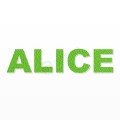 ALICE nome in polistirolo - Arial - Verde - Senza base