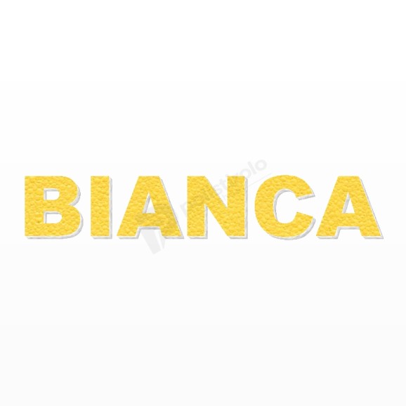 BIANCA nome in polistirolo - Arial - Giallo - Senza base