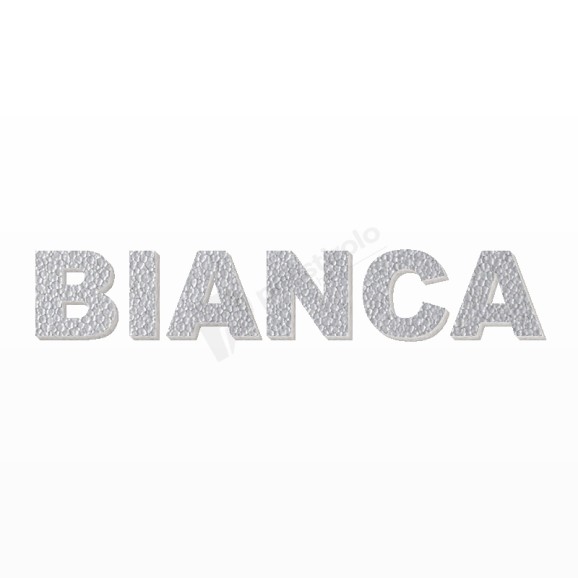 BIANCA nome in polistirolo - Arial - Argento - Senza base