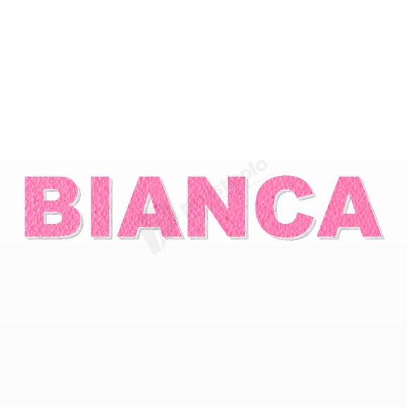 BIANCA nome in polistirolo - Arial - Rosa - Senza base
