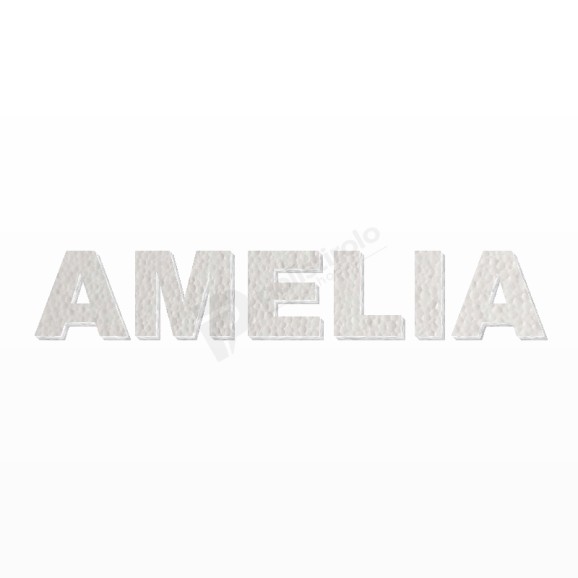 AMELIA nome in polistirolo - Arial - Bianco - Senza base