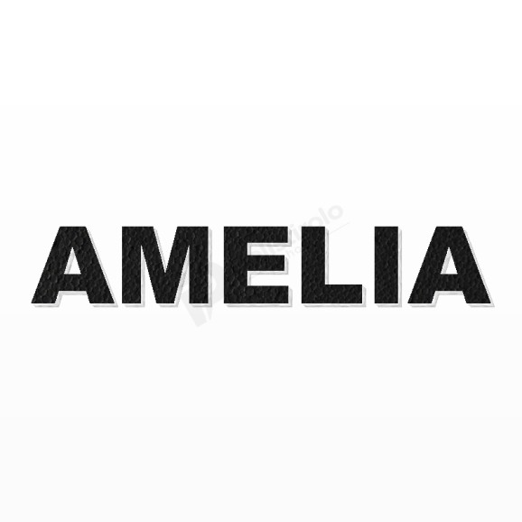 AMELIA nome in polistirolo - Arial - Nero - Senza base