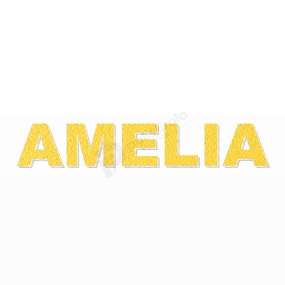 AMELIA nome in polistirolo - Arial - Giallo - Senza base