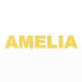 AMELIA nome in polistirolo - Arial - Giallo - Senza base