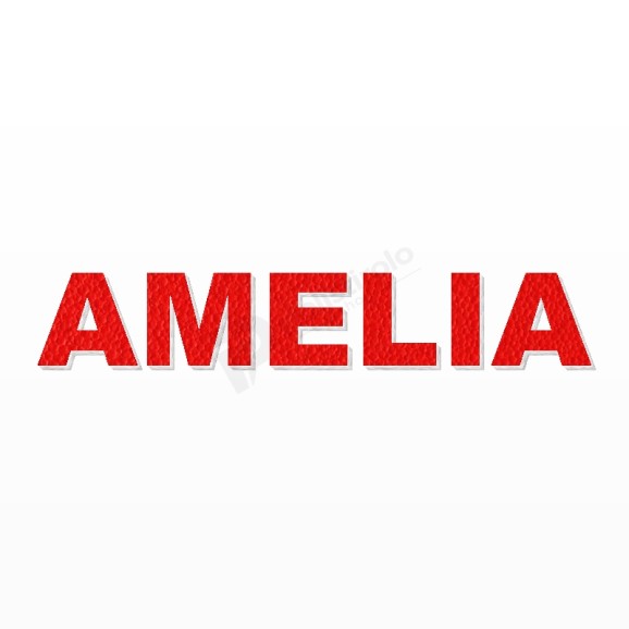 AMELIA nome in polistirolo - Arial - Rosso - Senza base