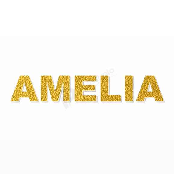 AMELIA nome in polistirolo - Arial - Oro - Senza base