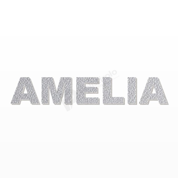AMELIA nome in polistirolo - Arial - Argento - Senza base