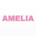 AMELIA nome in polistirolo - Arial - Rosa - Senza base