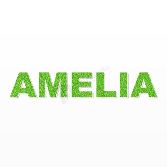 AMELIA nome in polistirolo - Arial - Verde - Senza base