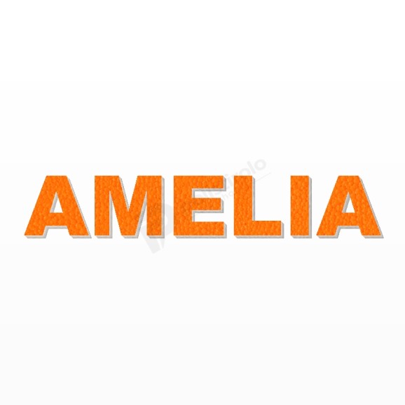 AMELIA nome in polistirolo - Arial - Arancione - Senza base