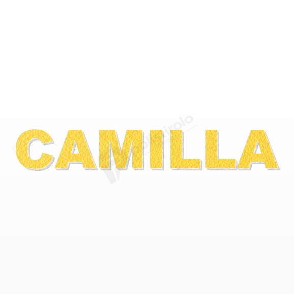 CAMILLA nome in polistirolo - Arial - Giallo - Senza base