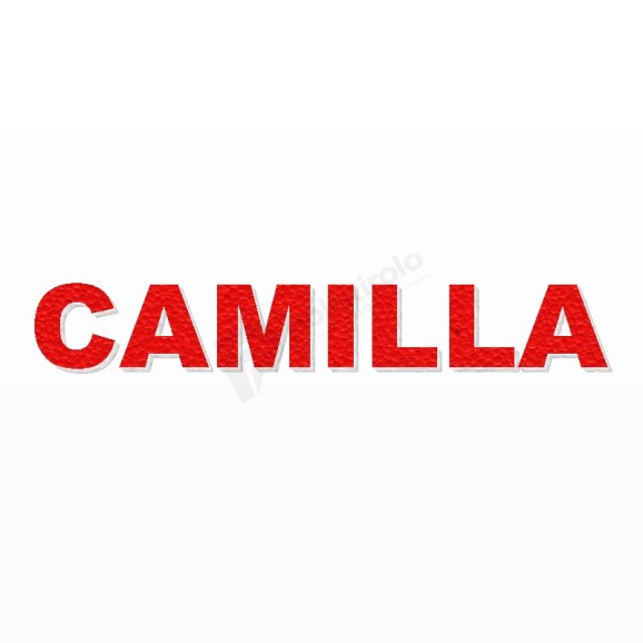 CAMILLA nome in polistirolo - Arial - Rosso - Senza base