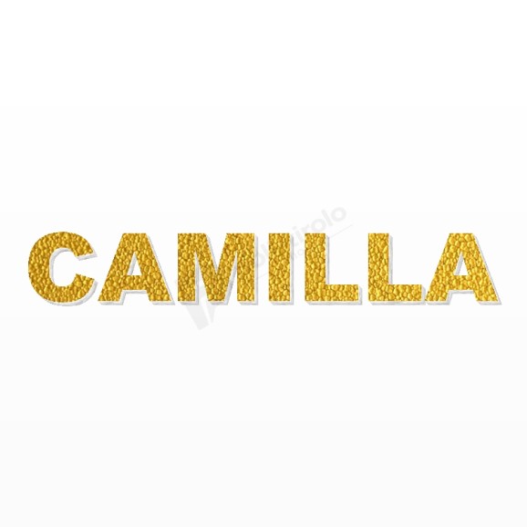 CAMILLA nome in polistirolo - Arial - Oro - Senza base