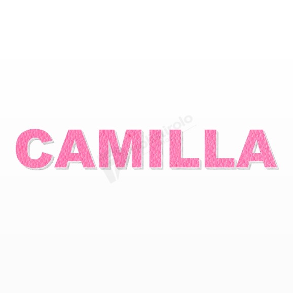 CAMILLA nome in polistirolo - Arial - Rosa - Senza base