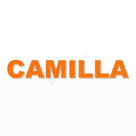 CAMILLA nome in polistirolo - Arial - Arancione - Senza base