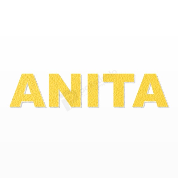 ANITA nome in polistirolo - Arial - Giallo - Senza base