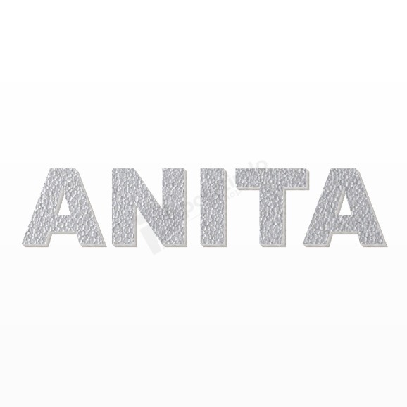 ANITA nome in polistirolo - Arial - Argento - Senza base
