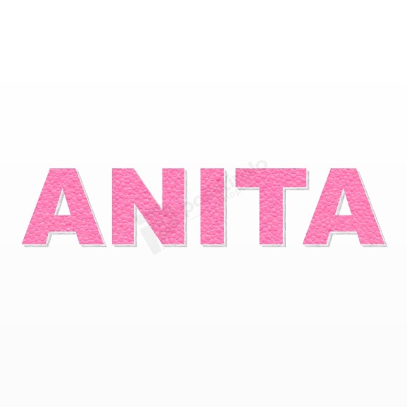 ANITA nome in polistirolo - Arial - Rosa - Senza base