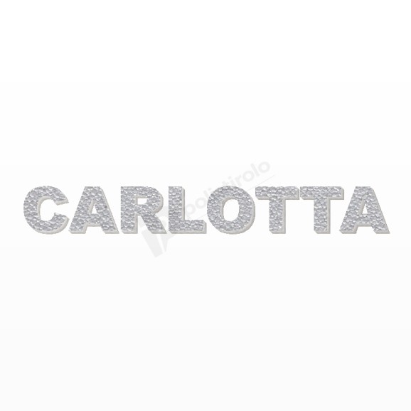 CARLOTTA nome in polistirolo - Arial - Argento - Senza base