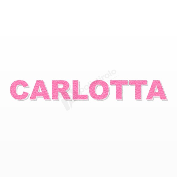 CARLOTTA nome in polistirolo - Arial - Rosa - Senza base