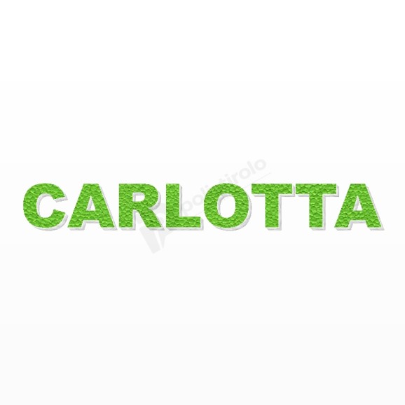 CARLOTTA nome in polistirolo - Arial - Verde - Senza base