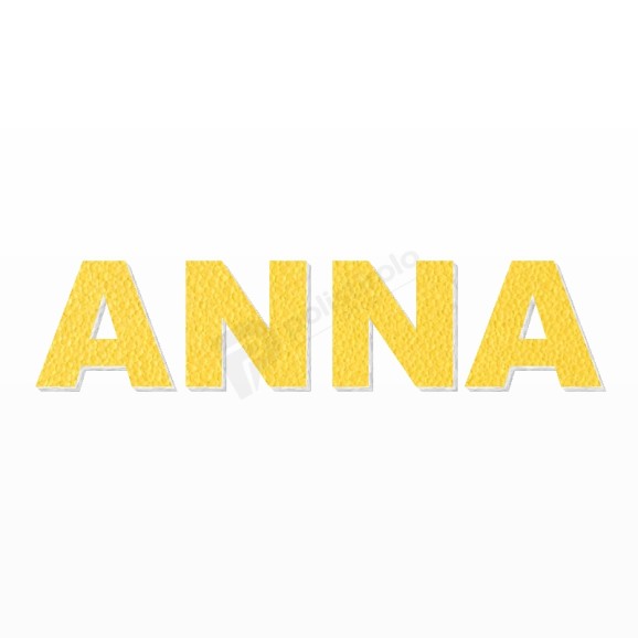 ANNA nome in polistirolo - Arial - Giallo - Senza base