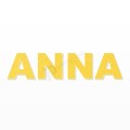 ANNA nome in polistirolo - Arial - Giallo - Senza base