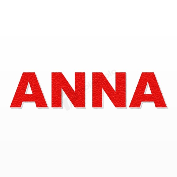 ANNA nome in polistirolo - Arial - Rosso - Senza base