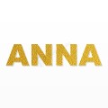 ANNA nome in polistirolo - Arial - Oro - Senza base