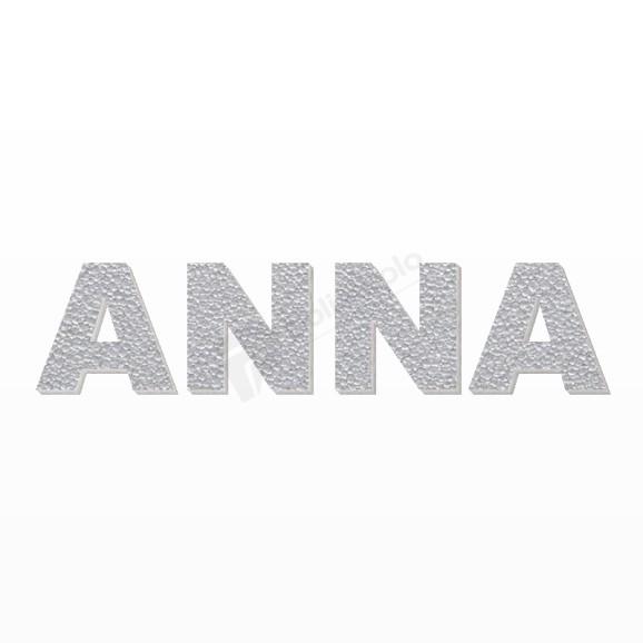 ANNA nome in polistirolo - Arial - Argento - Senza base